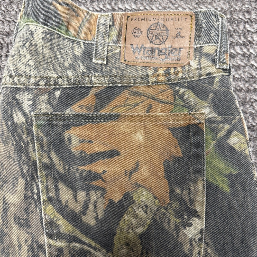Wrangler Mens Mossy Oak Camo Jeans Pants 38x32 Double Knee Hunting Denim - Picture 4 of 10